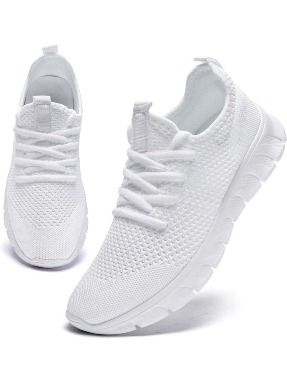 Women's White Lightweight Non Slip Tennis Running Walking Shoes Fashion Sneaker